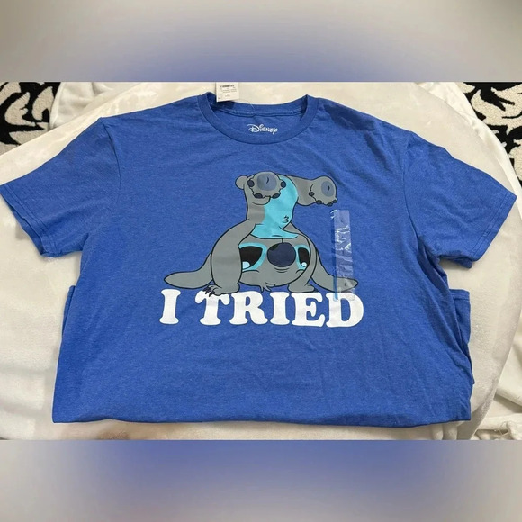 Lilo & Stitch Short Sleeve Blue Tshirt Medium Disney New With Tags Woman’s Top - Picture 2 of 7